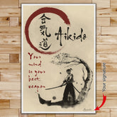 AI028 - Your Mind Is Your Best Weapon - English - Vertical Poster - Vertical Canvas - Aikido Poster
