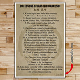 KA004 - 20 Lessons of Master Funakoshi - Vertical Poster - Vertical Canvas - Karate Poster