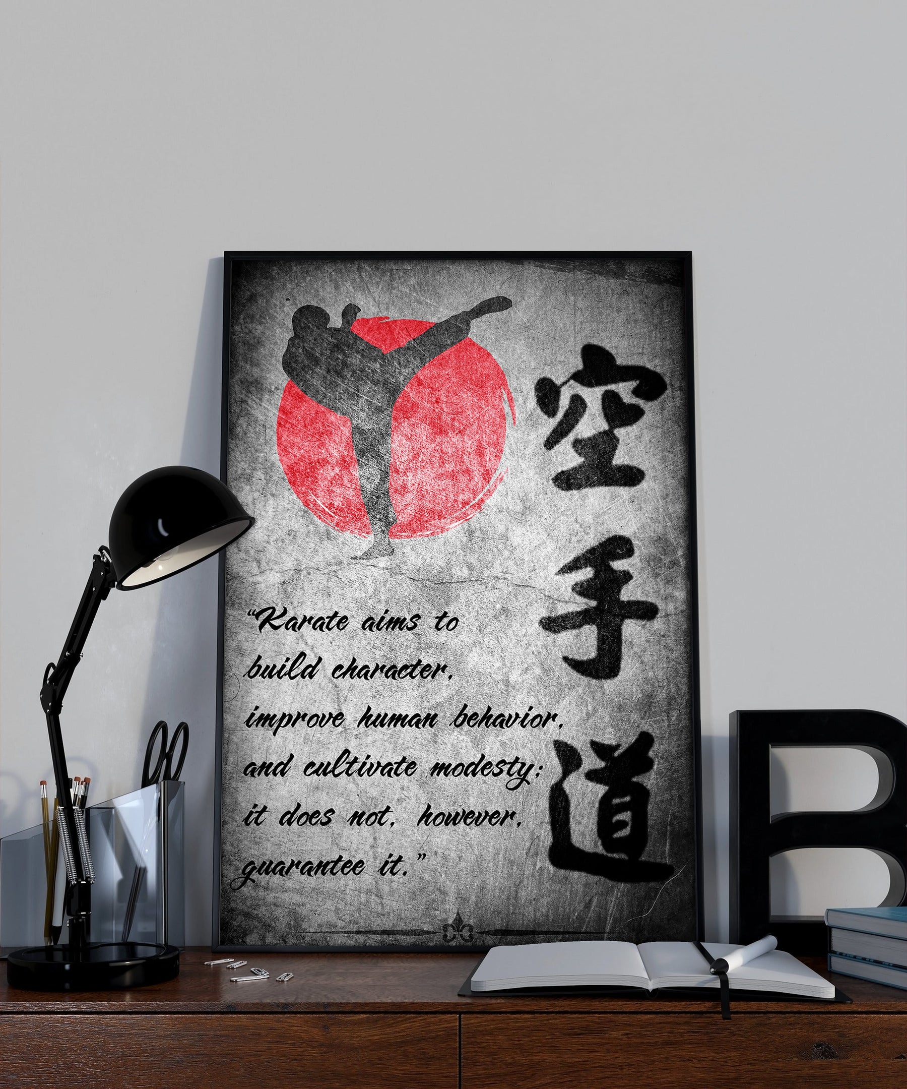 KA020 - Karate Aims To Build Character, Improve Human Behavior, And Cultivate Modesty; It Does Not, However, Guarantee It - Yasuhiro Konishi - Vertical Poster - Vertical Canvas - Karate Poster