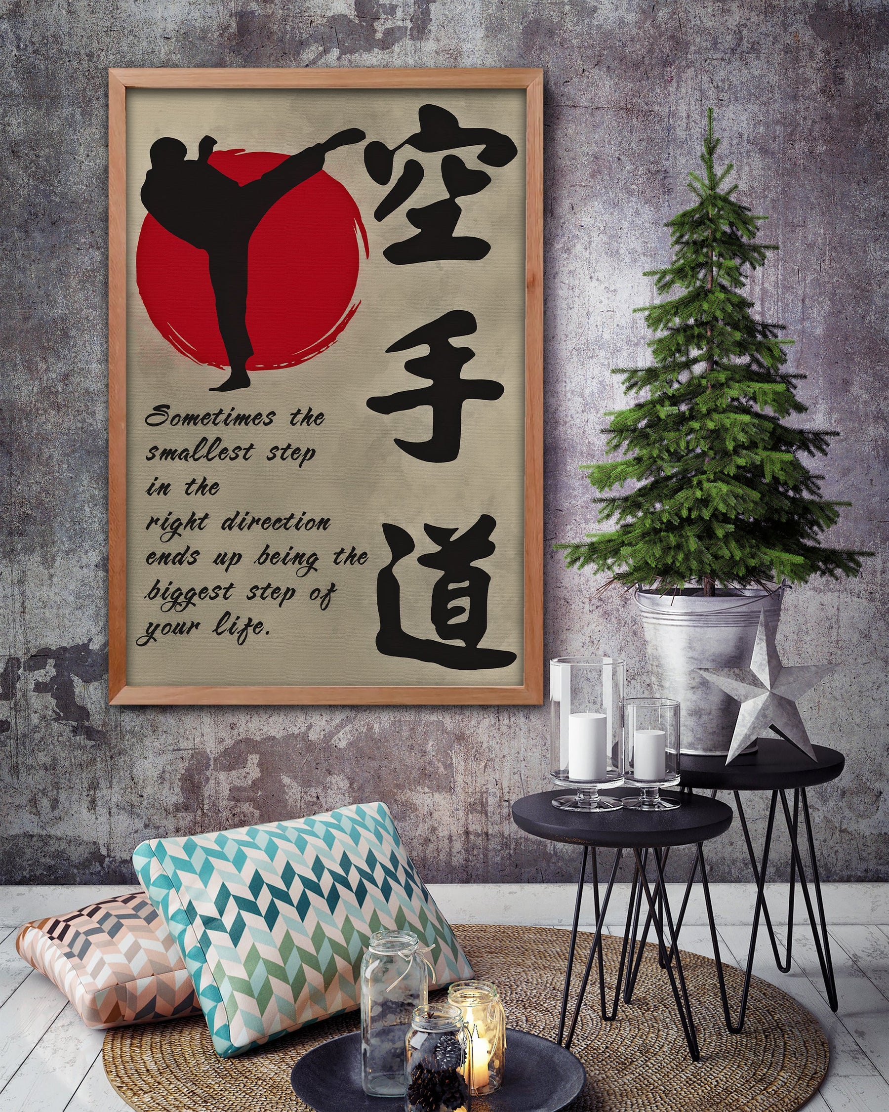 KA031 - Sometimes The Smallest Step In The Right Direction Ends Up Being The Biggest Step Of Your Life - Shotokan Karate - Vertical Poster - Vertical Canvas - Karate Poster