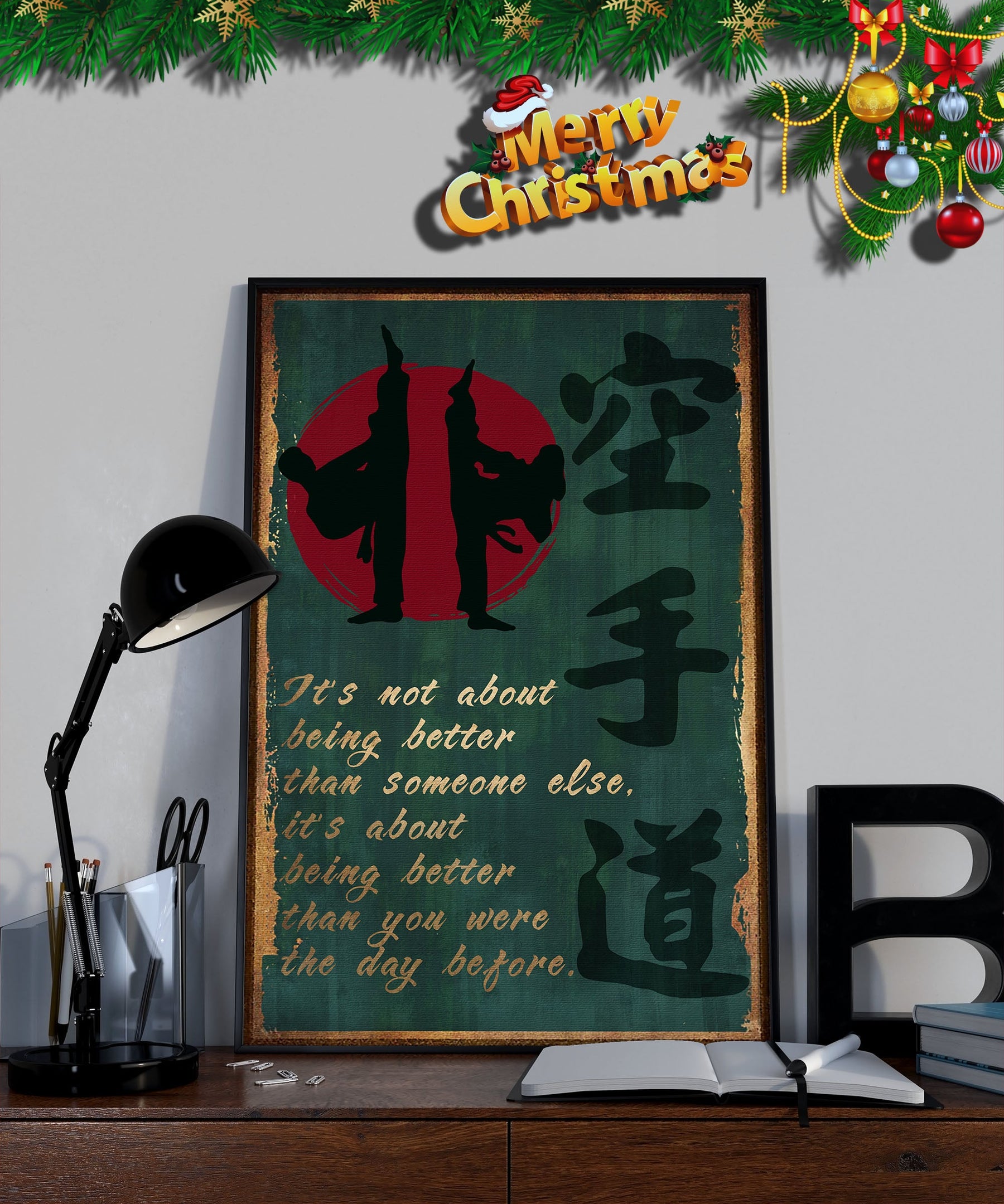 KA045 - It's About Being Better Than You Were The Day Before - Karate Kanji - Vertical Poster - Vertical Canvas - Karate Poster