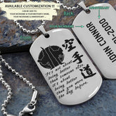 KAD008 - It's About Being Better Than You Were The Day Before - Karate - Engrave Silver Dogtag