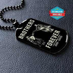 KTD025 - Brothers Forever - Call On Me Brother - Knights Templar - Black Double-Sided Dog Tag