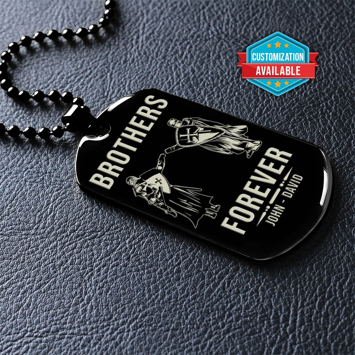 KTD027 - Brothers Forever - It's About Being Better Than You Were The Day Before - Knights Templar - Black Double-Sided Dog Tag