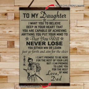 SA037 - To My Daughter - English - Vertical Poster - Vertical Canvas - Samurai Poster
