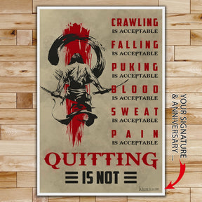 SA083 - Quitting Is Not - Vertical Poster - Vertical Canvas - Samurai Poster