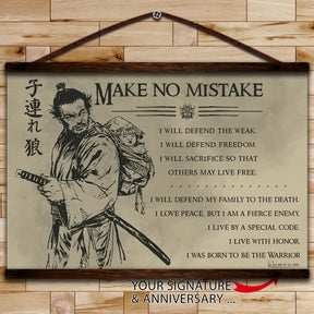 SA088 - Make No Mistake - Horizontal Poster - Horizontal Canvas - Samurai Poster