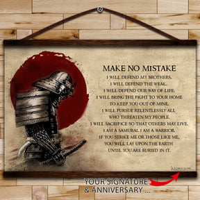 SA094 - Make No Mistake - English - Horizontal Poster - Horizontal Canvas - Samurai Poster