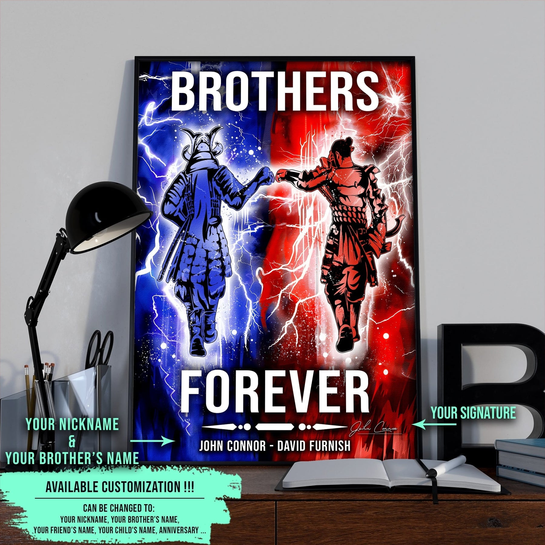 SA101 - Brothers Forever - Bushido - Katana - Ronin - Miyamoto Musashi - Vertical Poster - Vertical Canvas - Samurai Poster