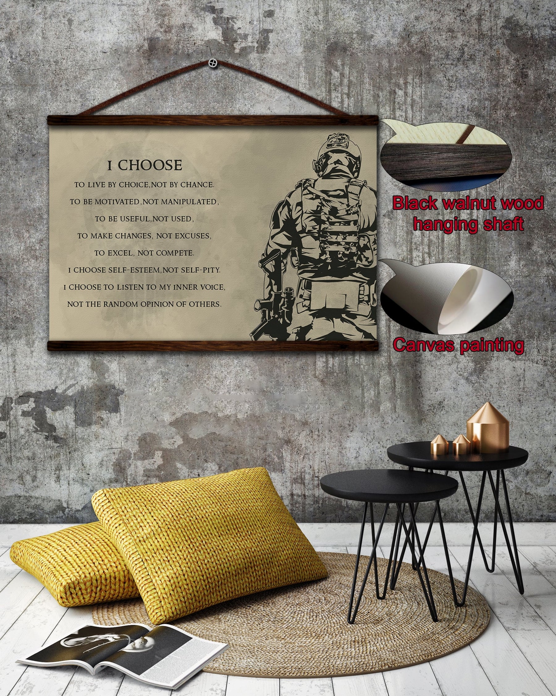 SD014 - I Choose - Soldier - English - Horizontal Poster - Horizontal Canvas - Soldier Poster
