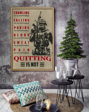 SD032 - Quitting Is Not - Soldier - Horizontal Poster - Horizontal Canvas - Soldier Poster