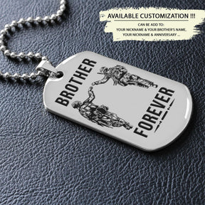 SDD034 - Brother Forever - Call On Me Brother - Army - Marine - Soldier Dog Tag - Double Side Silver Dog Tag