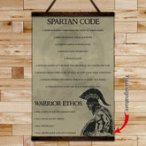 WA039 - Spartan Code English - Spartan - Vertical Poster - Vertical Canvas - Warrior Poster