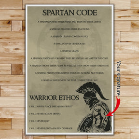 WA039 - Spartan Code English - Spartan - Vertical Poster - Vertical Canvas - Warrior Poster