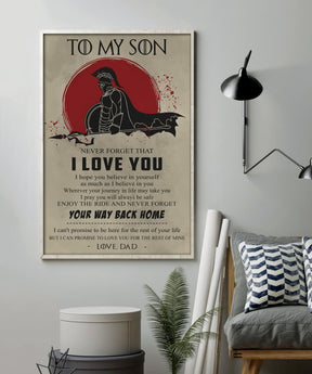WA100 - Dad To Son - I Love You - Spartan - Vertical Poster - Vertical Canvas - Warrior Poster
