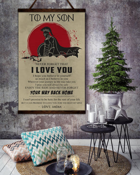 WA101 - Mom To Son - I Love You - Spartan - Vertical Poster - Vertical Canvas - Warrior Poster