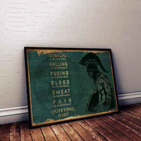 WA118 - Quitting Is Not - English - Spartan - Horizontal Poster - Horizontal Canvas - Warrior Poster