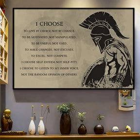 WA004 - I Choose - English - Spartan - Horizontal Poster - Horizontal Canvas - Warrior Poster